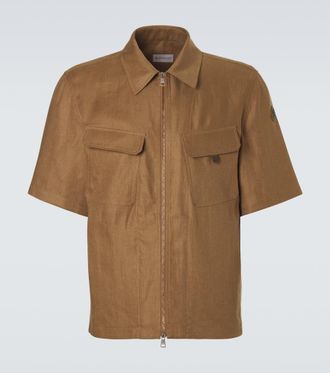 Moncler Camisa de lino con cremallera