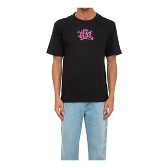 GCDS Gcds, Tops, Heren, Zwart, M, Katoen, Casual Katoenen T-Shirt voor Mannen