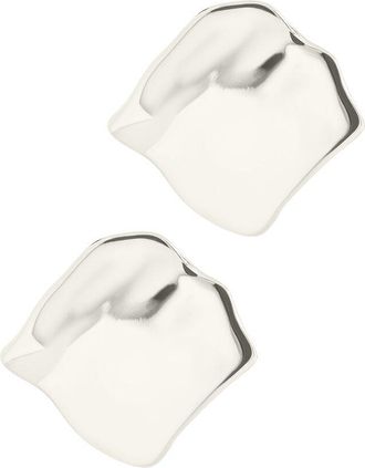 Sterling Forever Silver Vivien Molten Square Statement Stud Earrings