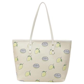 Generic Women Leather Fruit Shoulder Bag Large Tote Bag Top Handle Bag (Yellow Lemon)