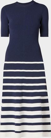 Shoshanna Casey Striped A-Line Knit Midi Dress