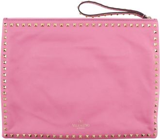 Valentino Pink Leather Clutch Bag (Pre-Owned)