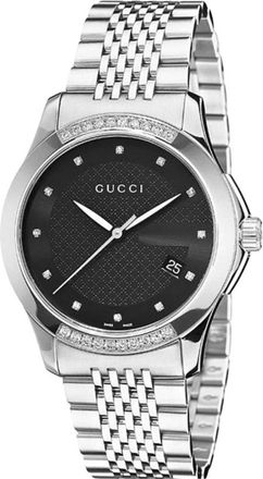 Gucci Accessoires, unisex, Grijs, ONE Size, G-Timeless Ya 126408 Horloge