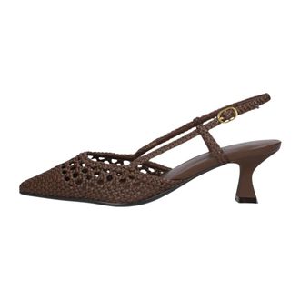 Stefano Lauran Pe2601 Slingbacks - Dames - Schoenen - Bruin - Maat: 37 EU Leer