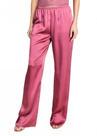 SER.O.YA Lillian Satin Pull-On Pants In Sangria