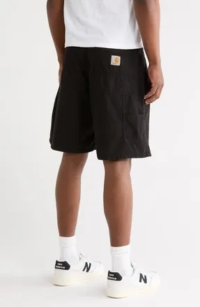 Carhartt Work in Progress Walter Canvas Shorts in Black (Garment Dyed) at Nordstrom, Size X-Large