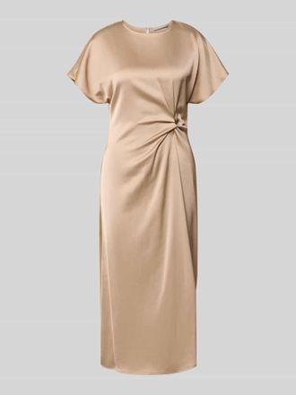 Christian Berg Cocktail Cocktailkleid mit Raffung und Kapp&auml;rmeln in Mud, Gr&ouml;&szlig;e 34