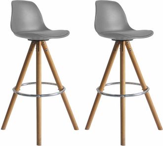 Happy Garden Set di 2 sgabelli scandinavi tobias grigio con cuscino