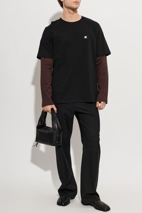 Courr&egrave;ges Long Sleeve T-shirt, Mens, Black
