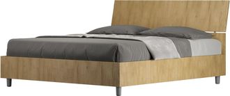 Les Tendances Cama Matrimonio En Madera 160x190cm Cabecero Inclinado Lamas Demas I Oak