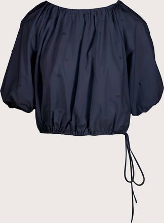 Merlette Womens Lotus Embroidered Top In Navytop