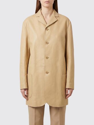 Jil Sander Giacca lunga in pelle di vitello liscia con rever classico