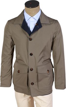 Kiton Kired by Kiton Taupe/ Dark-Blue Reversible Jacket
