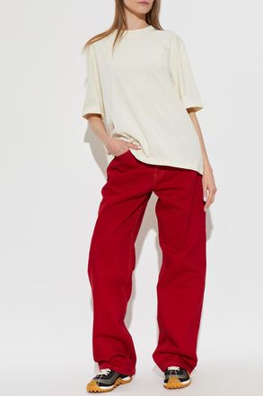 Ami T-shirt With Logo, Womens, Cream