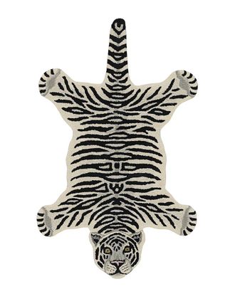 Linon Jungle Tiger Shaped Accent Rug