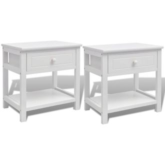 vidaXL Mesitas De Noche 2 Unidades Madera Blanca Vidaxl