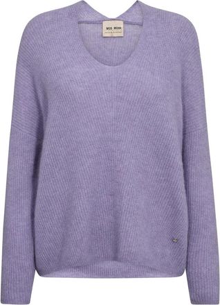 Mos Mosh Gebreide kleding - Dames - Ronde hals truien - Paars - XS - Truien & Vesten