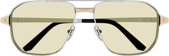 Cartier Santos Zonnebril - Heren - Zonnebrillen - Grijs - ONE Size - Accessoires