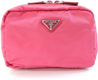 Prada Pink Nylon Leather Pouch (Pre-Owned)