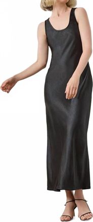Lilla P Satin Bias Maxi Dress In Black