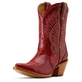 Ariat Womens Julietta J Toe Western Boots in Red Alert, B Medium Width, Size 6.5, by Ariat