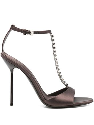 PARIS TEXAS 105mm chain-strap sandals - Brown