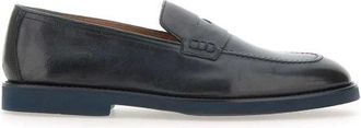 Doucal's Schoenen, Heren, Blauw, 43 1/2 EU, Leer, Triumph Smooth Leather Loafers