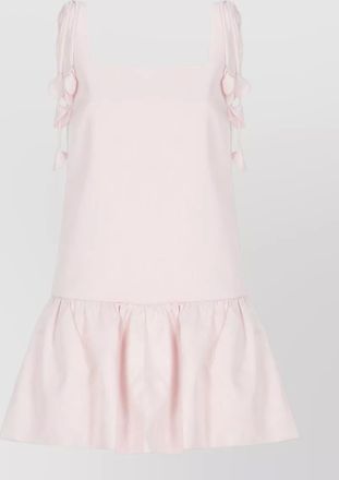 Self Portrait taffeta sleeveless square neck mini dress