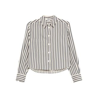 Anine Bing Essie Striped Cropped Shirt
