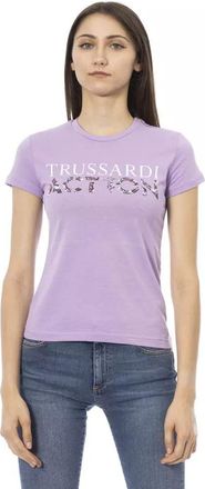 Trussardi Womens Lavender Tshirt Tr23009 - Lilac Cotton - Size Large