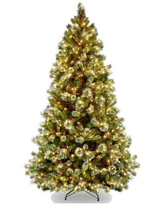 National Tree Company 7.5Ft Wintry Pine Medium Hinged Tree With 650 Clear Lights