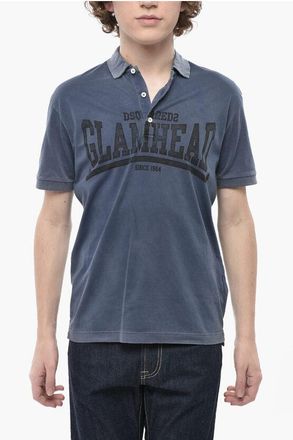 Dsquared2 Cotton Polo GLAMHEAD with Front Print size M