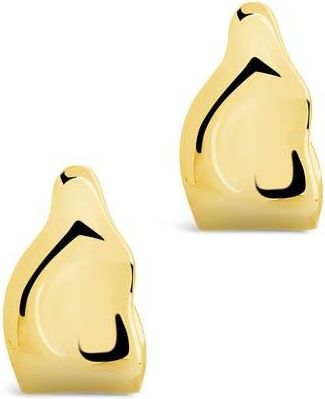 Sterling Forever Hammered Huggie Stud Earrings in Gold at Nordstrom Rack