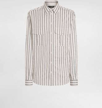 Dolce & Gabbana Striped Martini Shirt - Man Multicolor 38