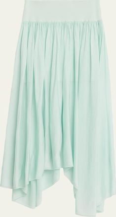 Maria McManus Wave Sheer Knit Asymmetric Midi Skirt