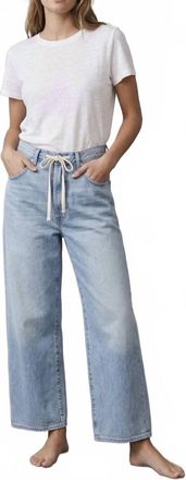 Citizens Of Humanity Pre-Loved Brynn Drawstring Wide Leg Pants In Light Blue
