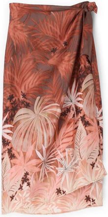 Motivi Pareo-effect Satin Rok - Dames - Midirokken - Veelkleurig - 2XS - Polyester - Rokken