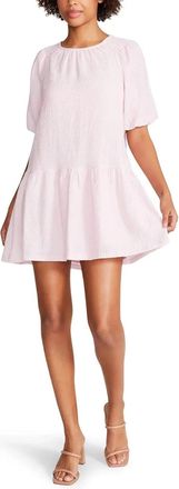 Steve Madden Abrah A-Line Dress Womens Pink Tulle Stretch Flounce Hem FROG829