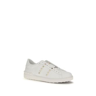 Valentino Garavani Mens White Calf Leather Bos Taurus Sneakers