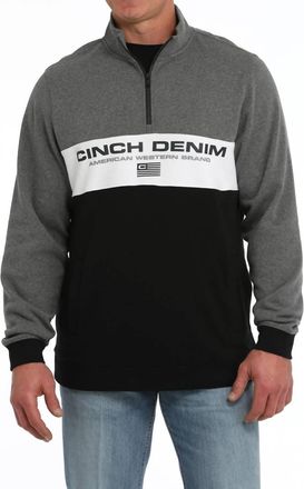 Cinch Colorblock Quarter-Zip Pullover Sweater In Multi