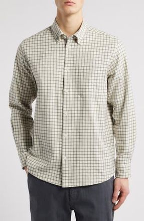 Les Deux Kent Check Flannel Button-Down Shirt in Ivory/light Grey Melange at Nordstrom Rack, Size Medium