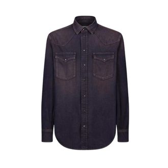 Dondup Denim Overhemden - Heren - Spijkeroverhemden - Zwart - S - Denim - Overhemden