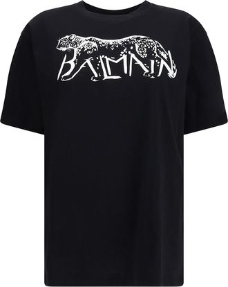 Balmain T-shirt With Leopard Print