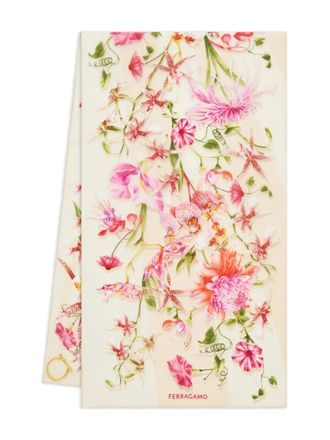 Ferragamo Gaia-print silk scarf - women - Silk - One Size - Pink