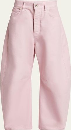 Loewe Barrel Pleated Wide-Leg Ankle Trousers
