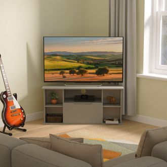 Lewis's Milan Corner TV Unit in Dusk Grey - Ready Assembled - Lewiss Home | TJ Hughes