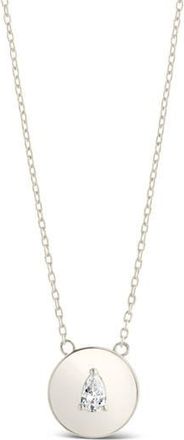 Sterling Forever Cassie Cubic Zirconia Circle Pendant Necklace in Silver at Nordstrom Rack