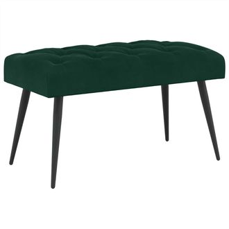 vidaXL Banco Con Tapicer&iacute;a Con Botones Verde Oscuro 80 X 40 X 46 Cm Vidaxl