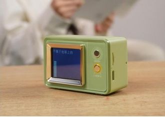OEM Mini Reloj De Mesa Con Altavoz Bluetooth Port&aacute;til - Verde Retro
