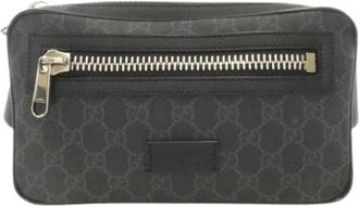 Gucci Pre-owned GG Supreme Canvas Waist Bag - Dames - Vintage Heuptassen - Zwart - ONE Size - Vintage